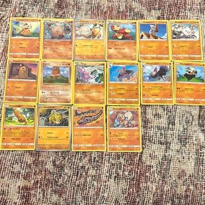 Pokemon Trading Cards - Yellow and Orange